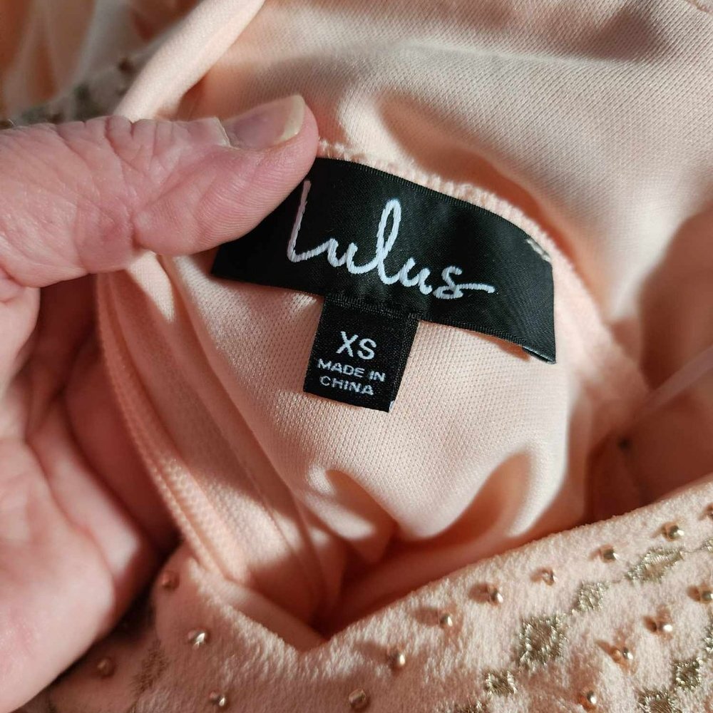 NWT Lulus Peach Spaghetti Strap Long Gown - Picture 4 of 9